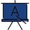 an easel with a letter A displayed emphasizing 8 different styles of presentation