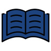 an open book icon representing education reading learning and four essential skills